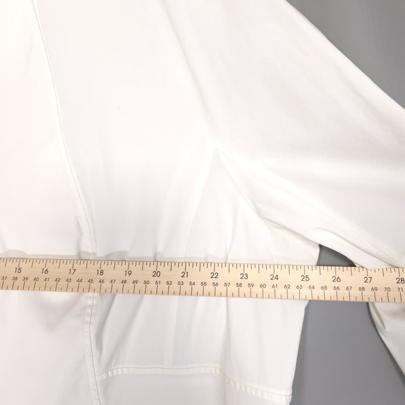 LAFAYETTE 148 Ivory Zip Front Classic Blouse Long Sleeve Stretch Top 22W - Picture 8 of 8